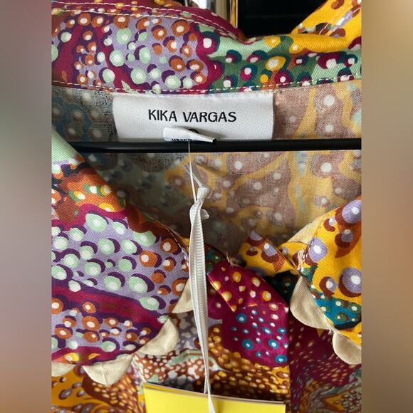 XL ๐ KIKA VARGAS x Target Women's Anemone Floral Mini Dress Pink Blue Gold - Picture 11 of 16